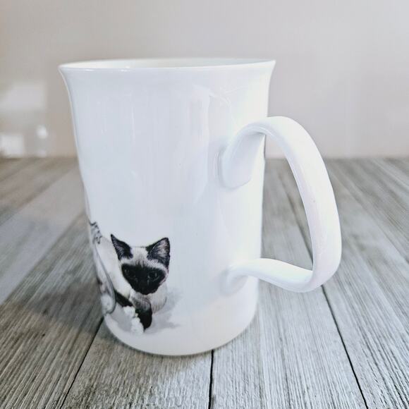 4" Lascelles Fine Bone China White Porcelain Tea Cup with Siamese Kitty - Picture 2 of 16